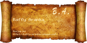 Baffy Aranka névjegykártya